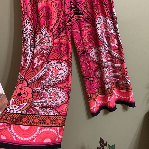 Bold Pink and Orange Paisley Palazzo Pants​ - Picture 3 of 5